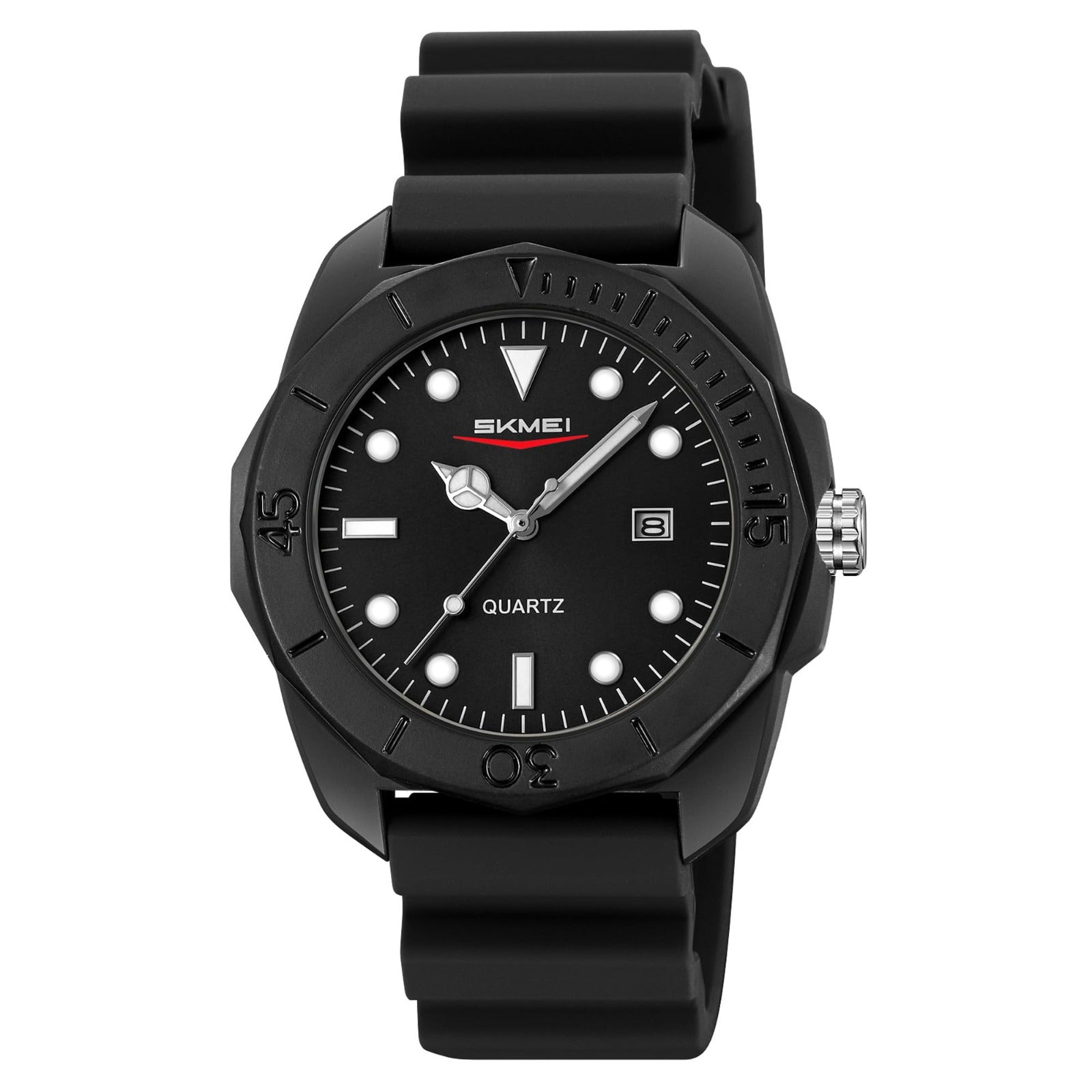 Skmei - 2393 - Quartz Analog Silicone Strap Watch - black/swirl marks image 0