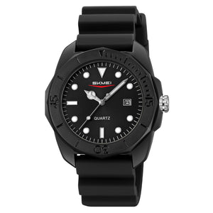 Skmei - 2393 - Quartz Analog Silicone Strap Watch - black/swirl marks image 0