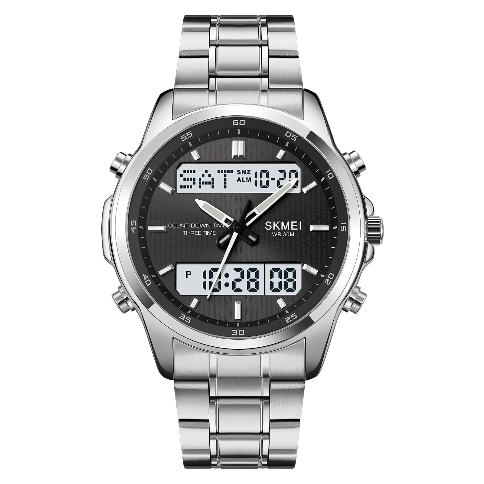 Skmei - 2049 - Multifunctional Waterproof Watch - Silver/White image 0