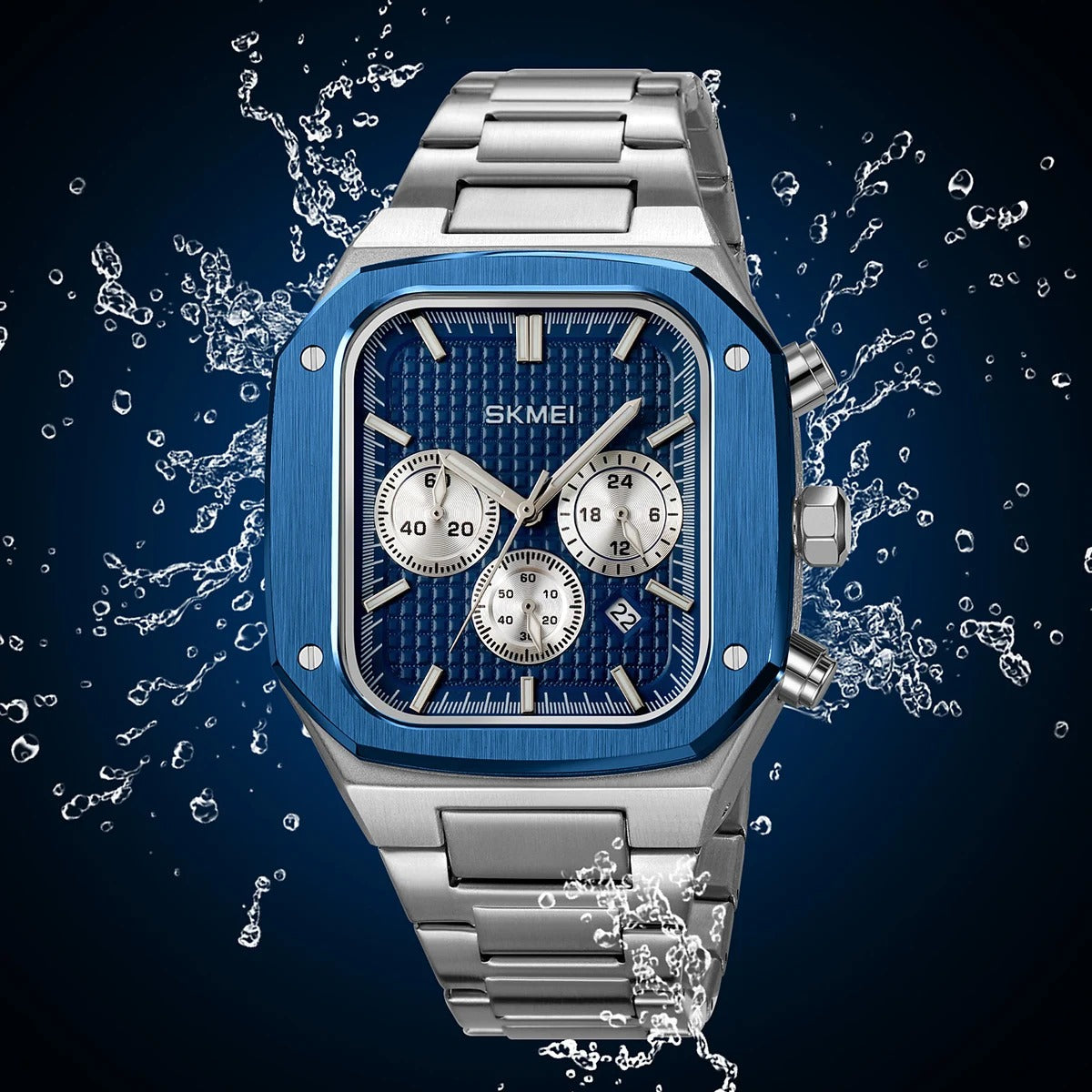 SKMEI - 2201 - Square Chronograph Watch - Blue image 2