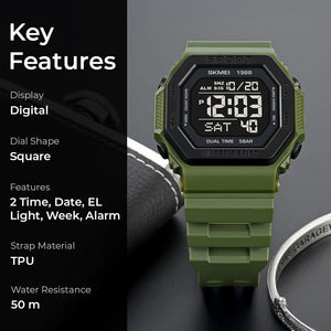 Skmei - 1988 - Street Armor Digital Watch - Army Green image 6