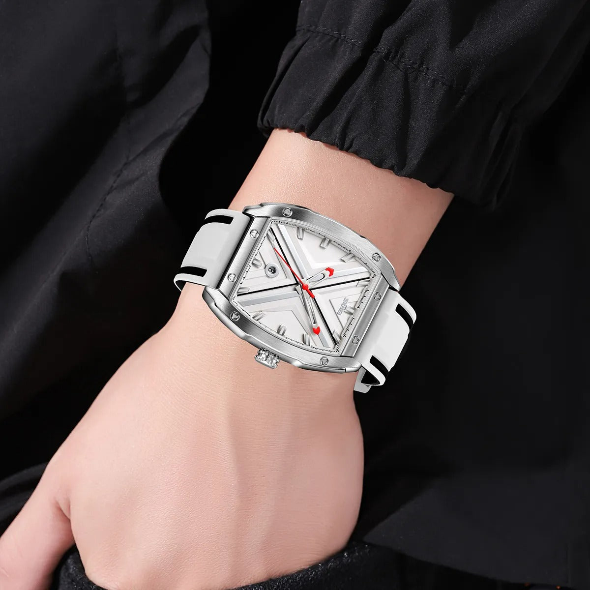 SKMEI - 9364 - Sporty Barrel Shape Quartz Watch - white image 3
