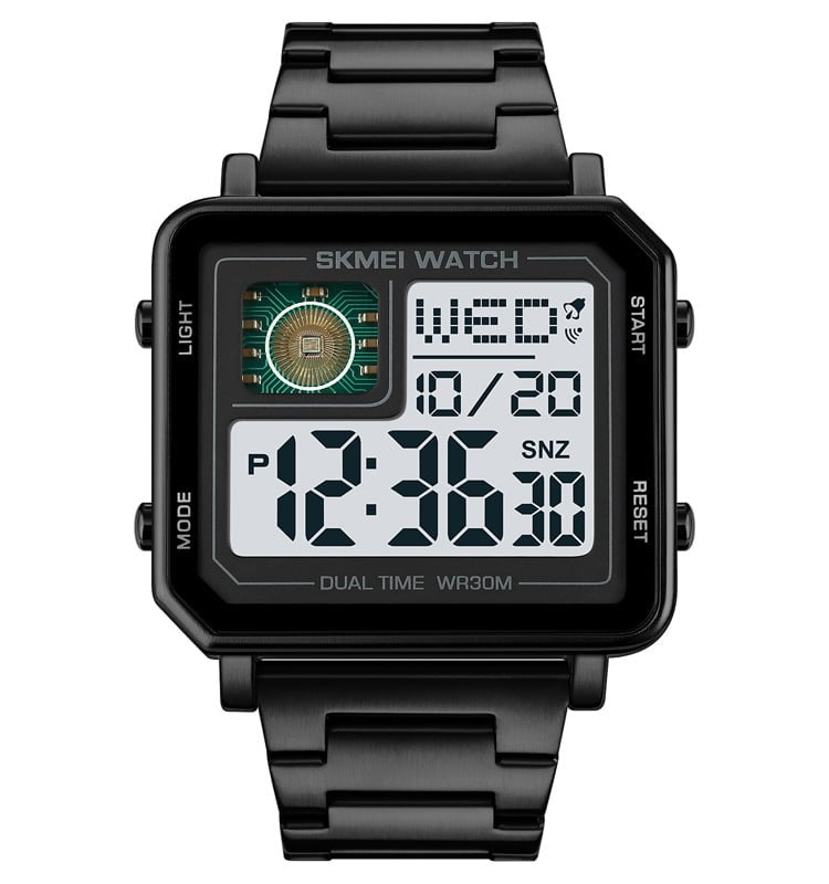 Skmei - 2033 - Bold Square Advanced Digital Functions Watch - black image 4