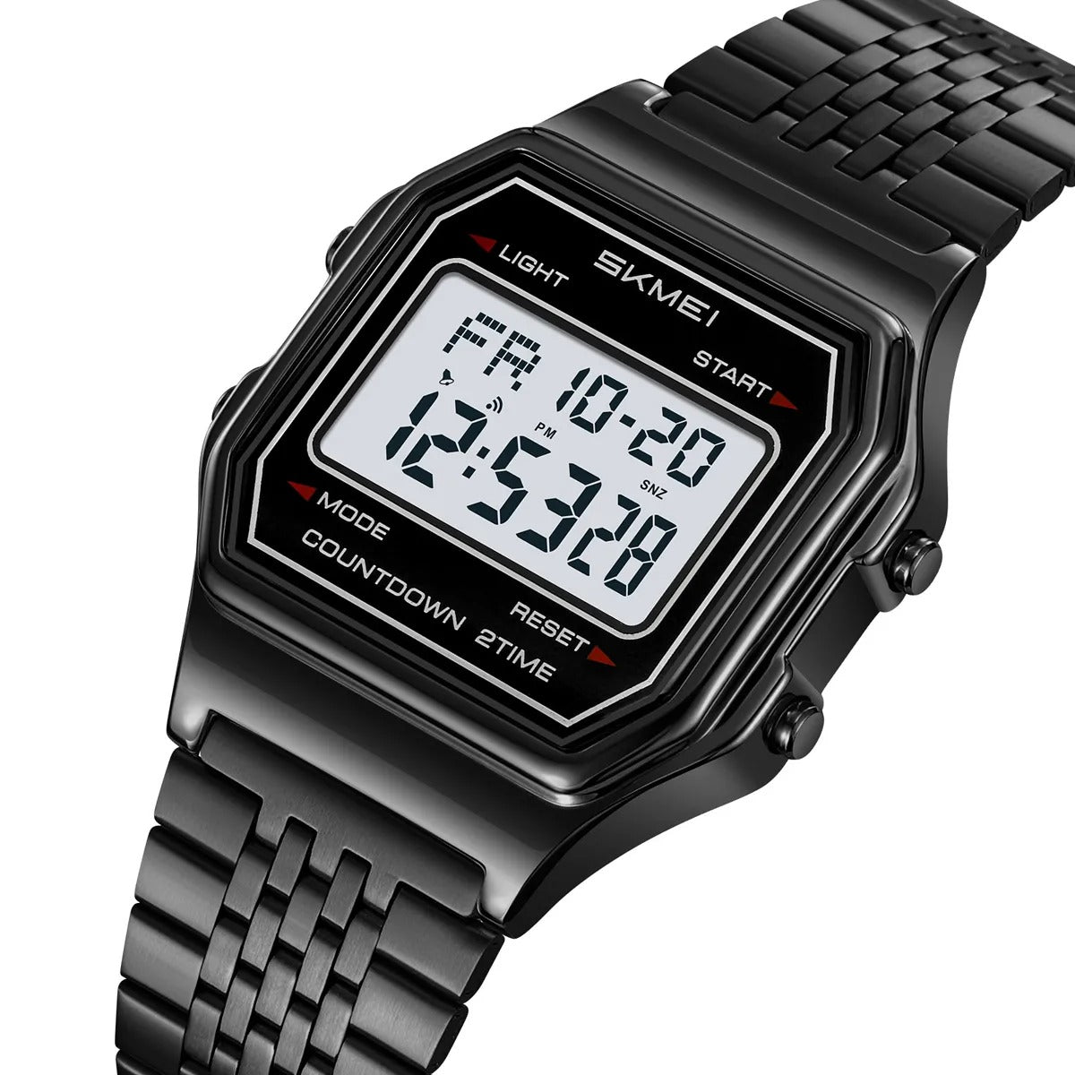 Skmei – 2465 – Digital Seven Bead Strap Watch – Black/White/SevenBead image 0