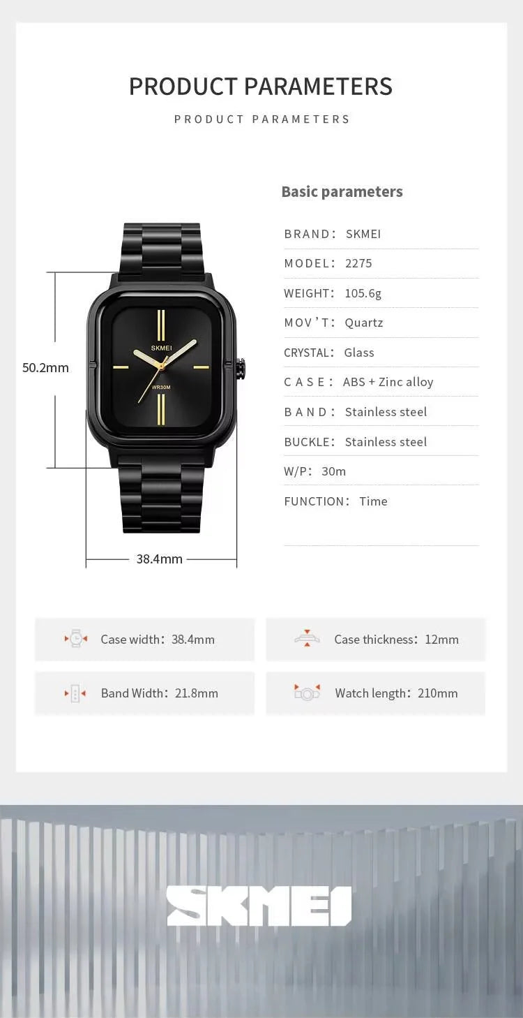 SKMEI - 2275 - 30m Waterproof Watch For Men - Black image 4