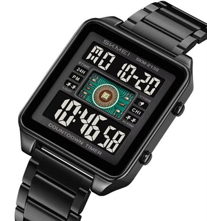 SKMEI 2136 Multi-Display Digital Chronograph Sports Watch - Black/Black image 0
