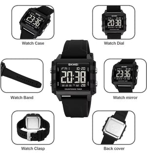 Skmei - 2320 - Digital Countdown Sports Watch - Black/Black image 3