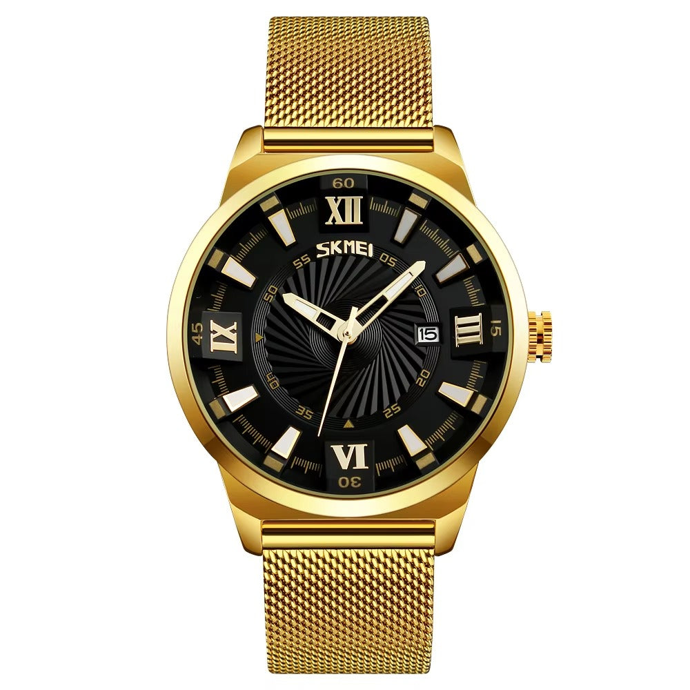 SKMEI - 9166 - Stainless Steel Japan Movement Watch - black image 1