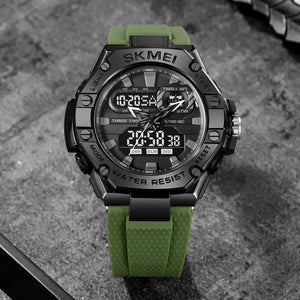 Skmei - 2221 - Tactical Force Dual Display Watch - Army Green image 2
