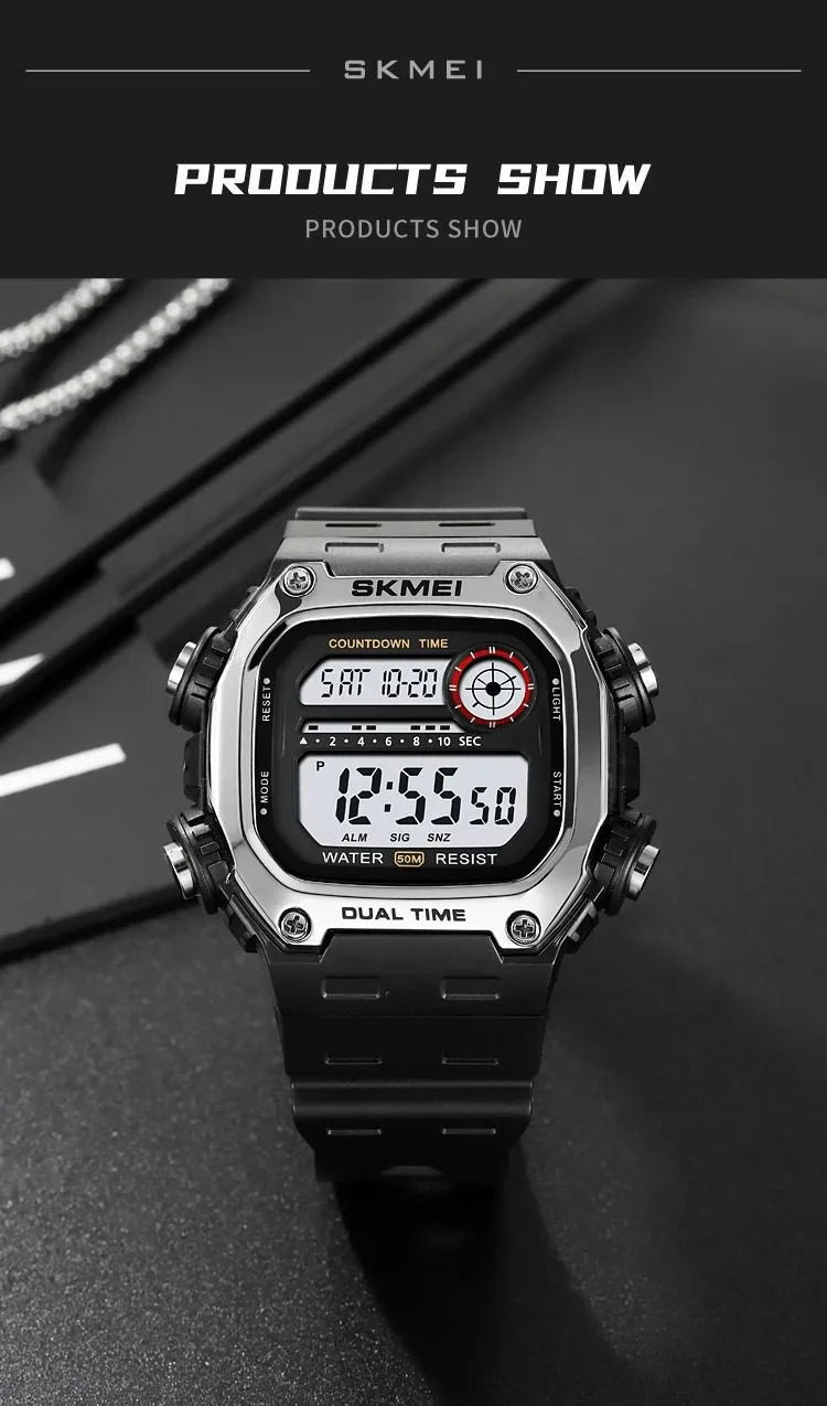 Skmei - 2126 - Luminous 50m Waterproof Mutifunctional - Silver/Black image 3