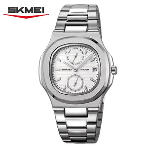 SKMEI - 2423 - Elegant Classic Multifunction Sqaure Dial Watch - Silver/Silver image 1