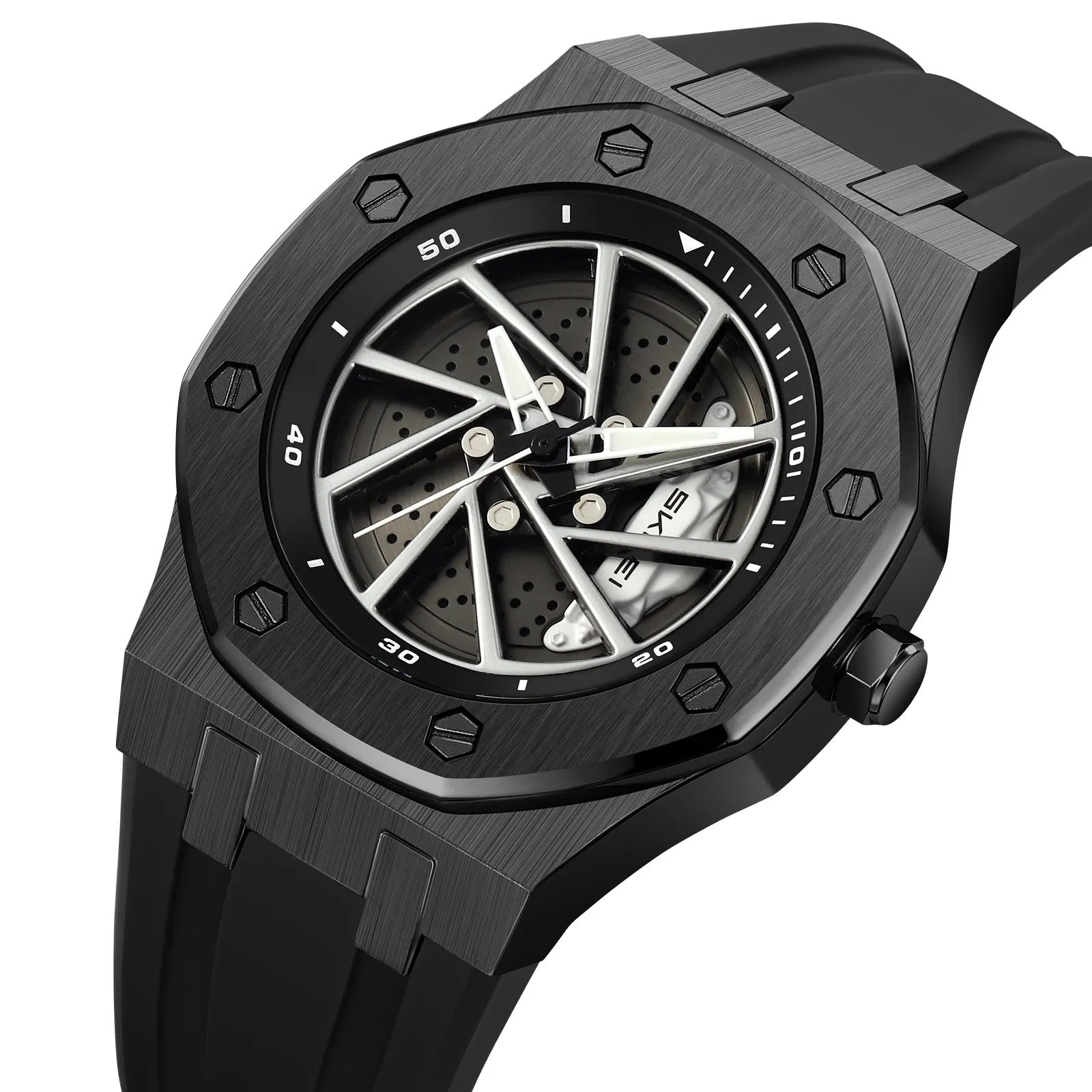 SKMEI - 2359 - Rotating Wheel Sports Edition Watch - black-silical gel image 0