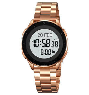 SKMEI - 2300 - Qibla Azan Time Reminder Prayer Watch - rose gold image 1