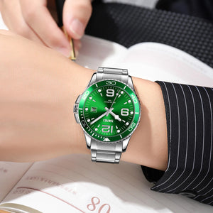 Skmei – 9278 – Luxury Stainless Steel Quartz Watch – Green image 2