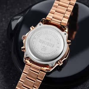 Skmei - 2049 - Multifunctional Waterproof Watch - Rosegold/Black image 2