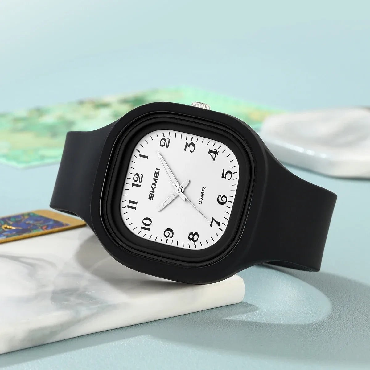 SKMEI - 2501 - High Quality Luxury Watch - Black/White image 2