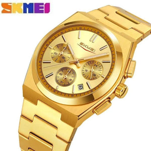 SKMEI - 9371 - Premium Quartz Chronograph Watch - gold/gold image 0