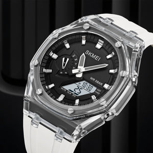 Skmei - 2100 - World Time 50m Waterproof - White/Black image 1