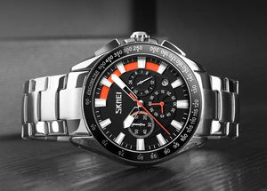 Skmei - 9167 - Stainless Watch Men's Quartz Wristwatch - Orange image 3