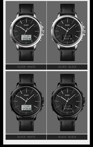 Skmei - 1652 (Strap) - Multifunctional Waterproof - Silver/White-Leather image 5