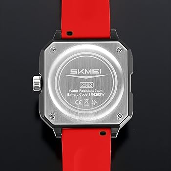 SKMEI - 2362 - Trendy Wheel Spinner Quartz Silicon Strap - Red image 5