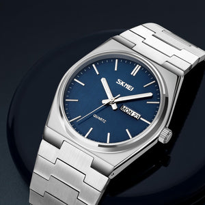 SKMEI - 9288 - Business Class Luxury Watch - Silver/Blue image 1