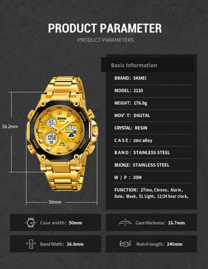 Skmei - 2210 - Digital Sport Watch - Gold image 4