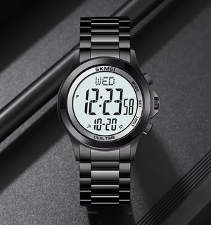 Skmei - 2271 - Digital Dual Time Men's Stainless Steel Watch - black image 0