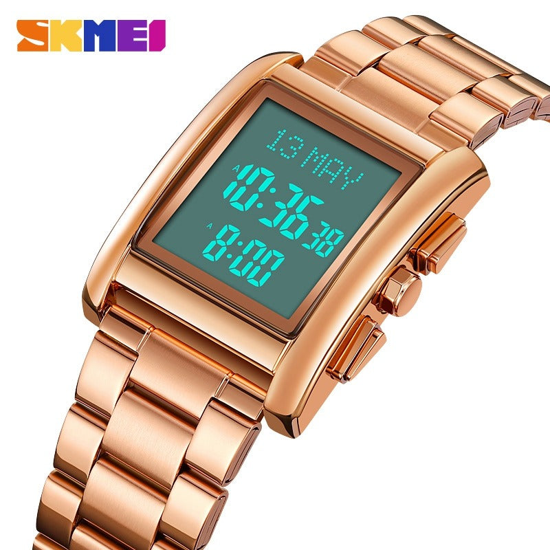 SKMEI - 2092 - Qibla Azan Time Reminder Prayer Watch - rose gold image 1