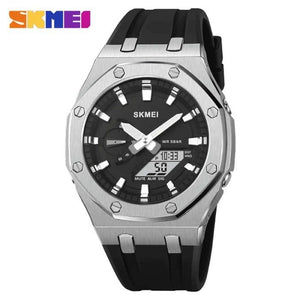 SKMEI 2243 World time 50 Timezone- Silver/Black