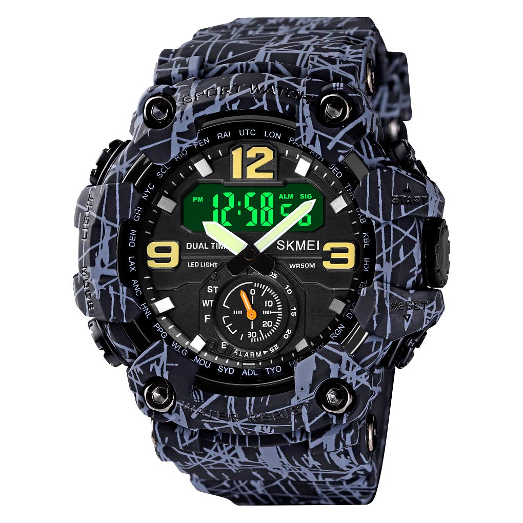 Skmei - 1637 - Warrior Dual Display Watch - Grey/Black image 6
