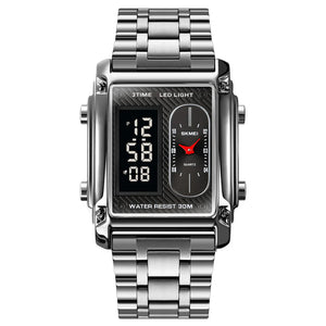 Skmei - 1868 (Chain) - Digital LED Luminous Waterproof - Silver-Steel image 0