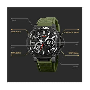 Skmei - 2219 - Digital Sports Watch - Army Green image 1