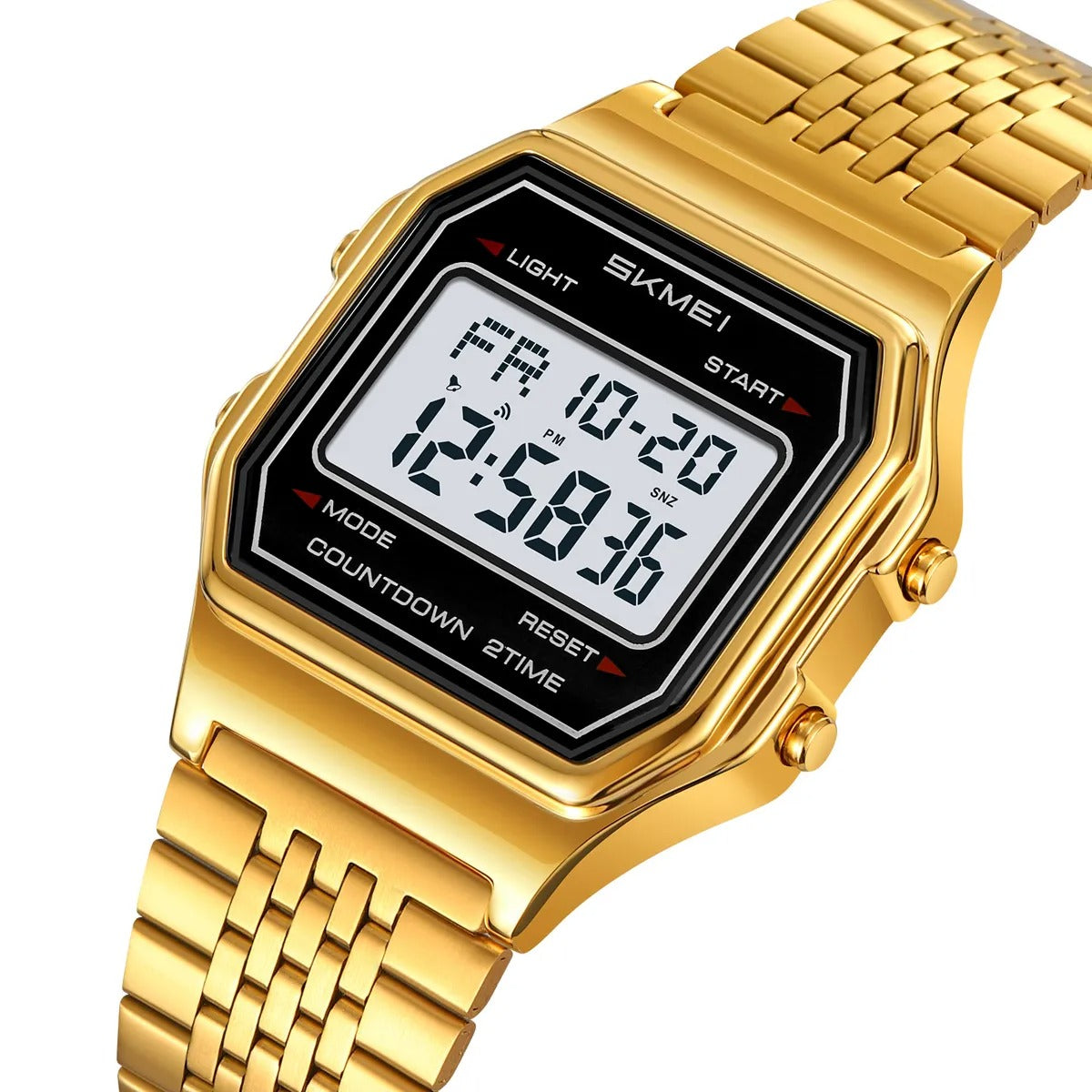 Skmei – 2465 – Digital Seven Bead Strap Watch – Gold/SevenBead image 0