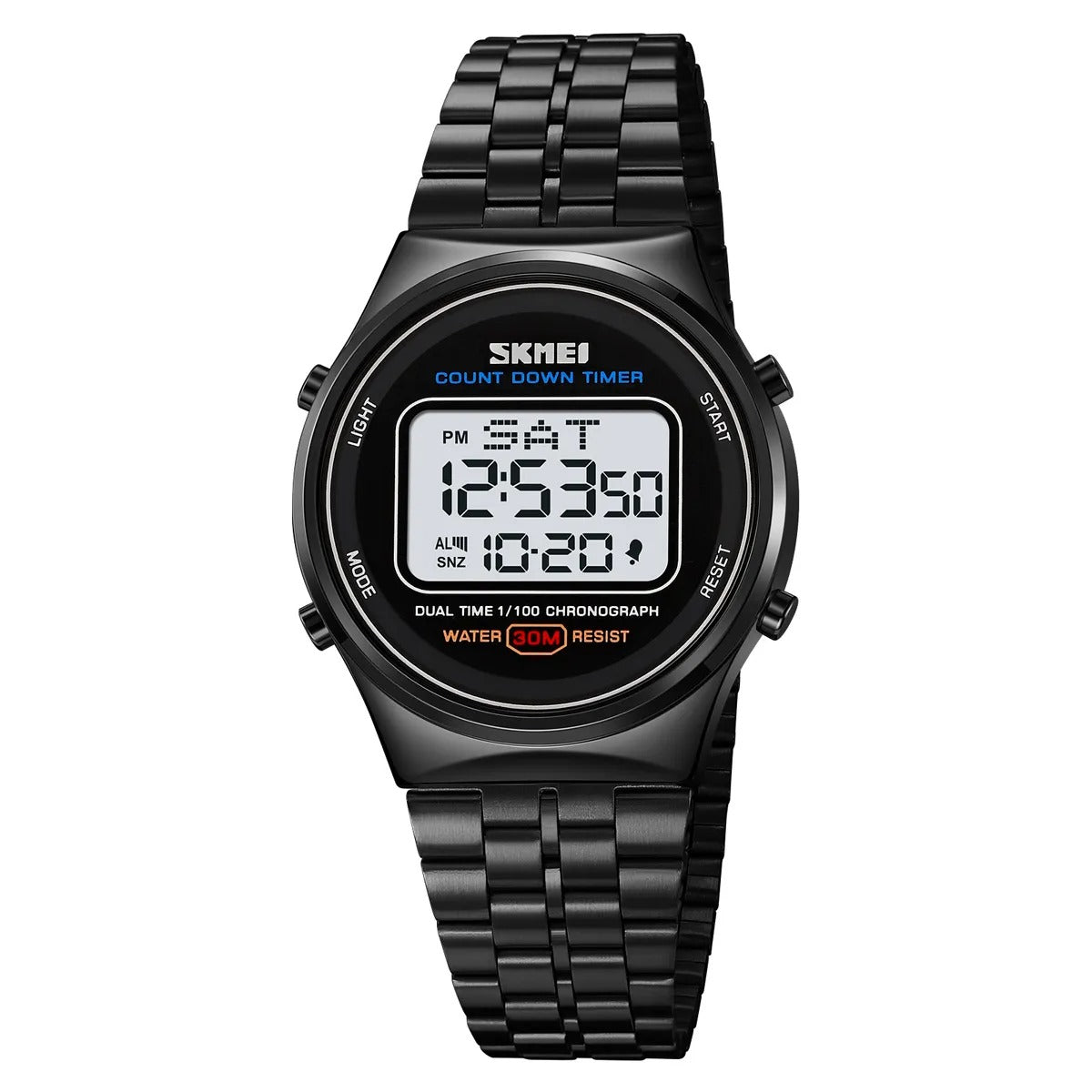 SKMEI 1882 Classic Round Digital Watch - Black/white image 5