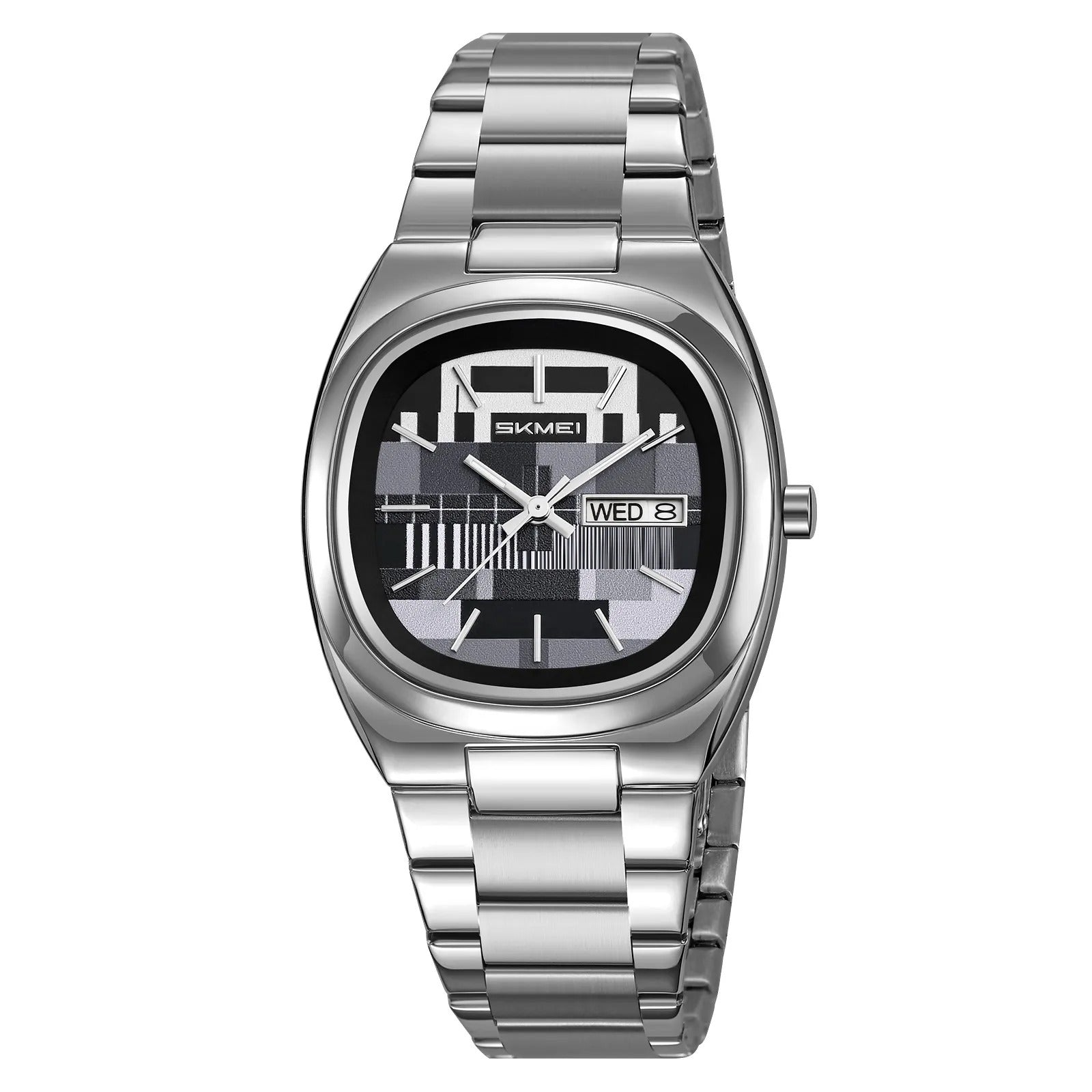 Skmei – 9375 – Business Gentleman Vintage Watch – Silver/Gray image 1