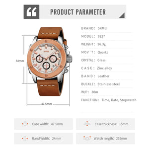 Skmei - 9327 - Functional Chronograph Features Watch - rose gold-silver image 3