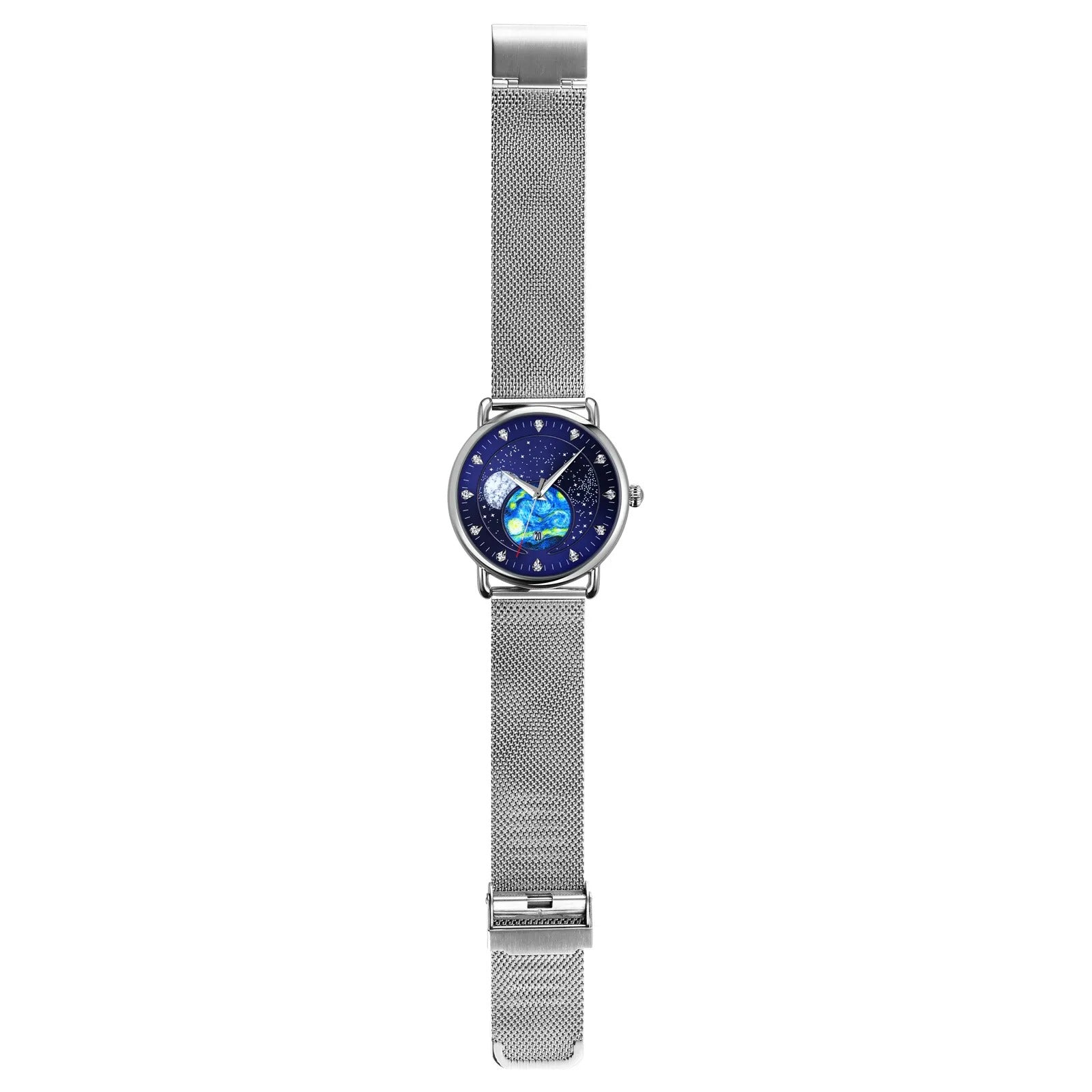 Skmei - 9283 - Classic Analog Galaxy Dial Watch - blue-steel image 4