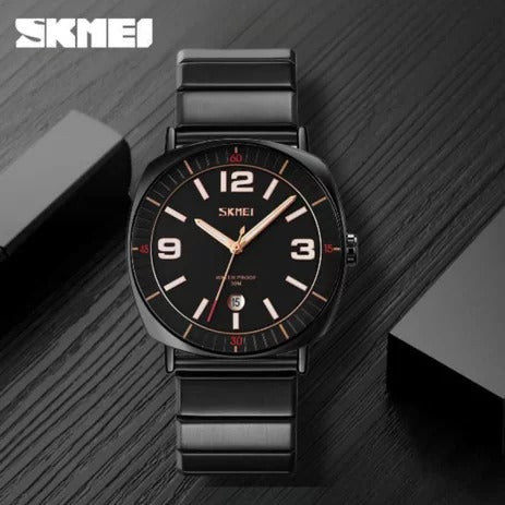 SKMEI - 9280 - Slim Steel Analog Quartz Watch - black/black image 2