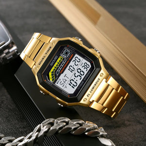 Skmei – 2307 – Digital Sports Watch – Gold/Steel image 1