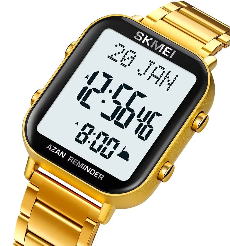 SKMEI - 2135 - Qibla Azan Time Reminder Prayer Watch - gold image 0
