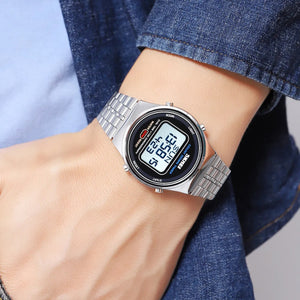 SKMEI 1882 Classic Round Digital Watch - silver/white image 4
