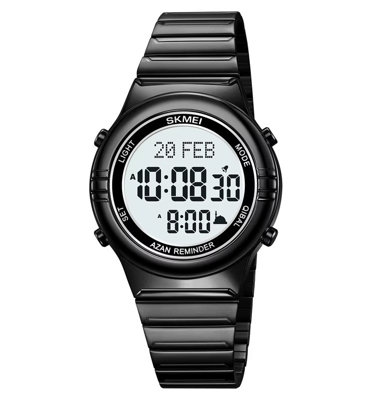 Skmei - 2200 - Qibla Azan Time Reminder Prayer Watch - black image 1