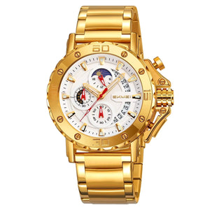 SKMEI - 9344 - Multifunctional Calendar Chronograph Sports Quartz Watch - gold/silver image 0