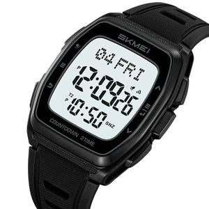 SKMEI - 2441 - Smart Digital Sports Watch - Black/White image 1