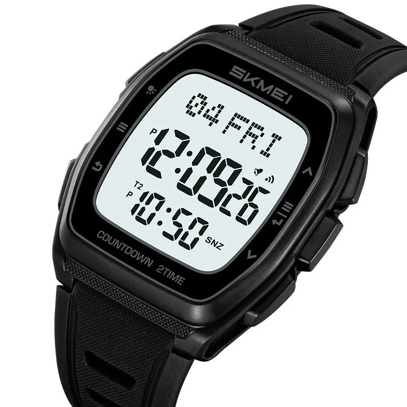 SKMEI - 2441 - Smart Digital Sports Watch - Black/White image 1