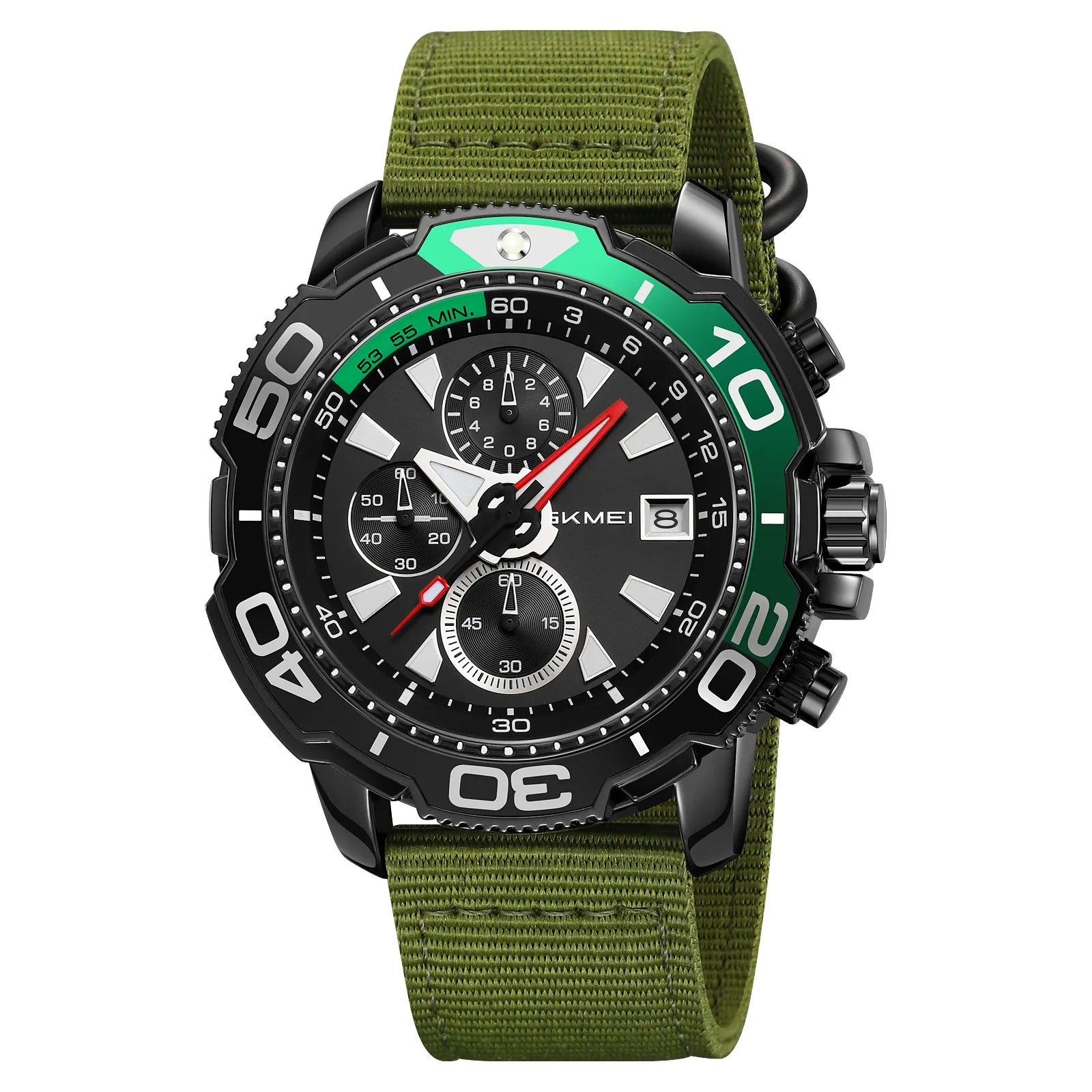 Skmei - 9381 - Men’s Sports Chronograph Watch - Army Green image 1