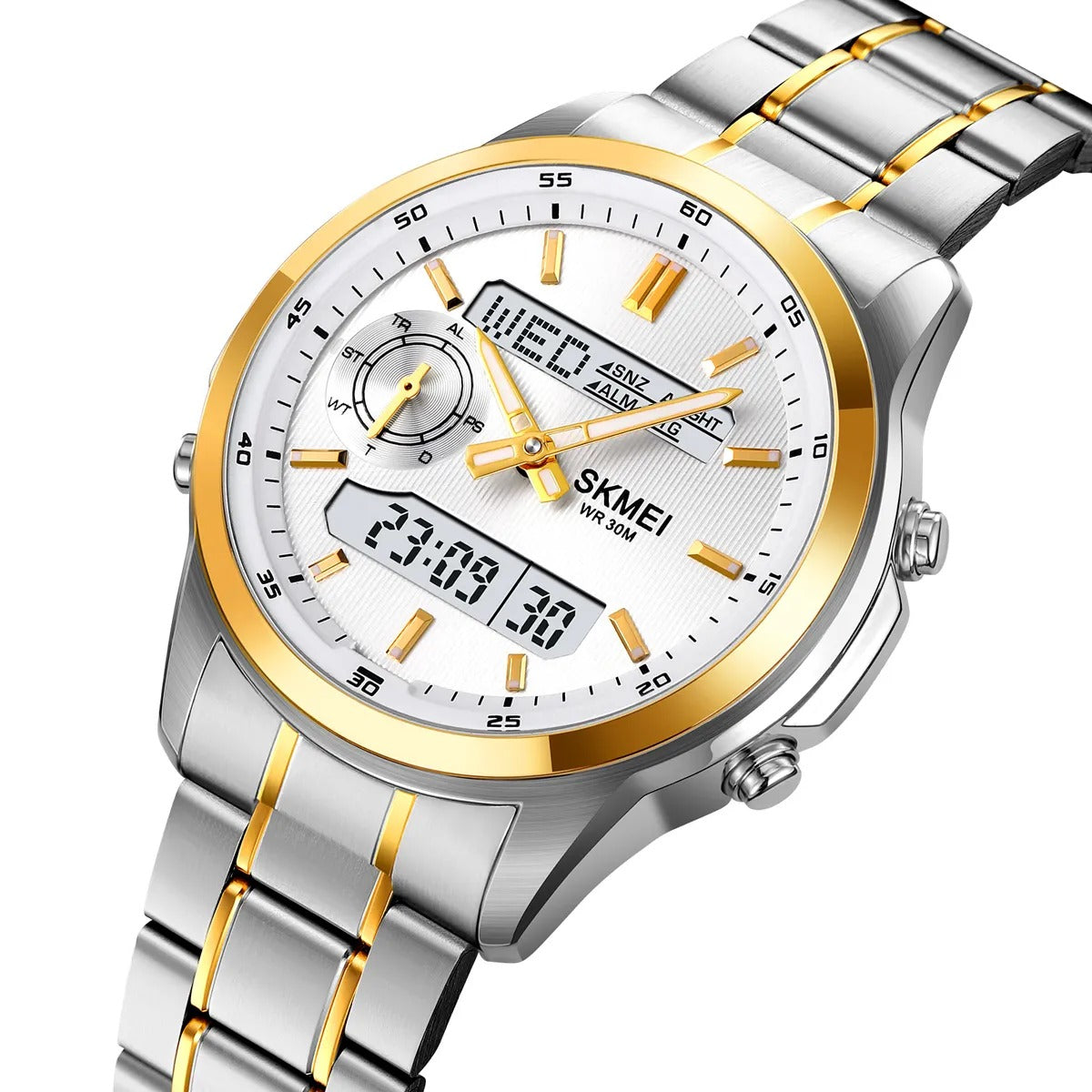 SKMEI - 2284 - World Master Dual Display Watch - Silver/Gold image 0