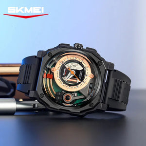 SKMEI - 2533 - Luxurious Creative Gentleman Business Boutique Dial Quartz Watch - black/black image 1
