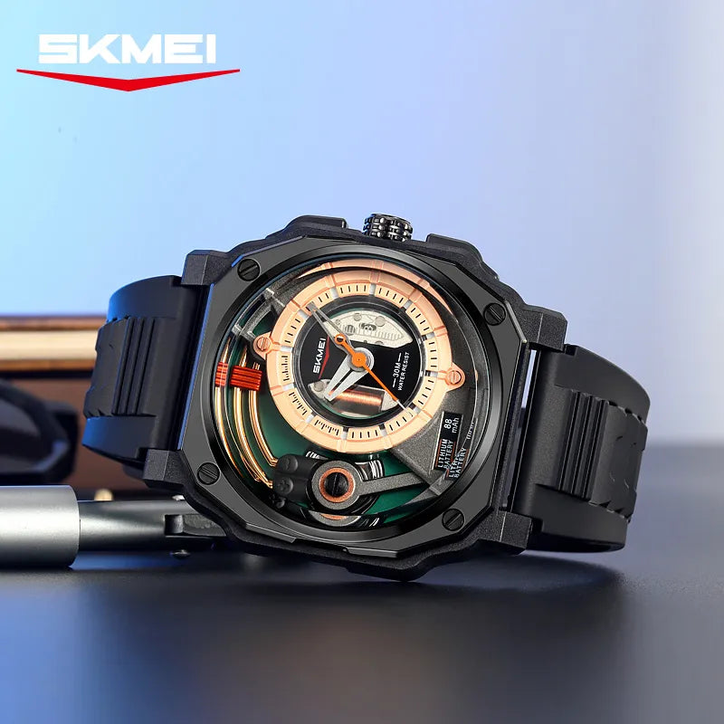 SKMEI - 2533 - Luxurious Creative Gentleman Business Boutique Dial Quartz Watch - black/black image 1
